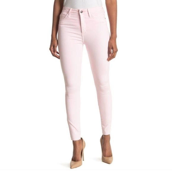 Sam Edelman Pink Skinny Ankle High Rise Raw Hem Jeans Stiletto Women's Pants 4 - Picture 1 of 9